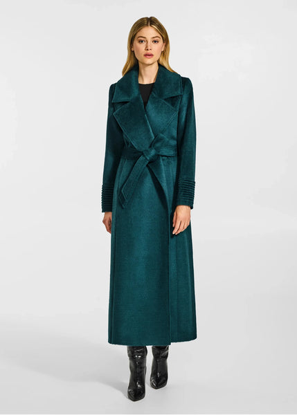 SENTALER Suri Alpaca Maxi Notched Collar Wrap Coat (PRE-ORDER)