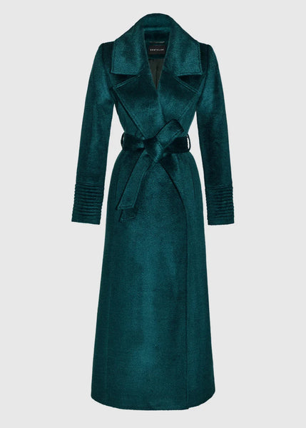 SENTALER Suri Alpaca Maxi Notched Collar Wrap Coat (PRE-ORDER)