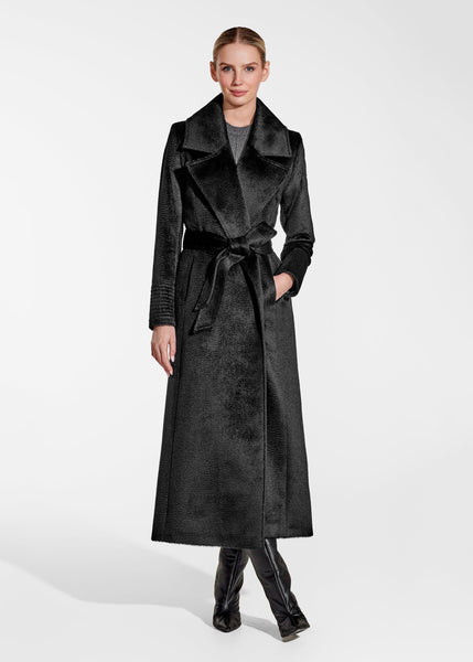 SENTALER Suri Alpaca Maxi Notched Collar Wrap Coat (PRE-ORDER)