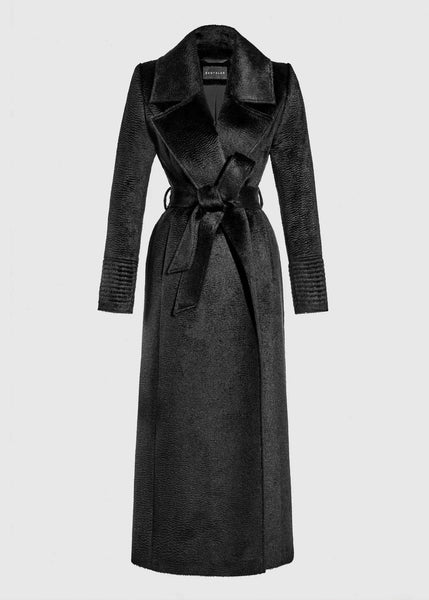 SENTALER Suri Alpaca Maxi Notched Collar Wrap Coat (PRE-ORDER)