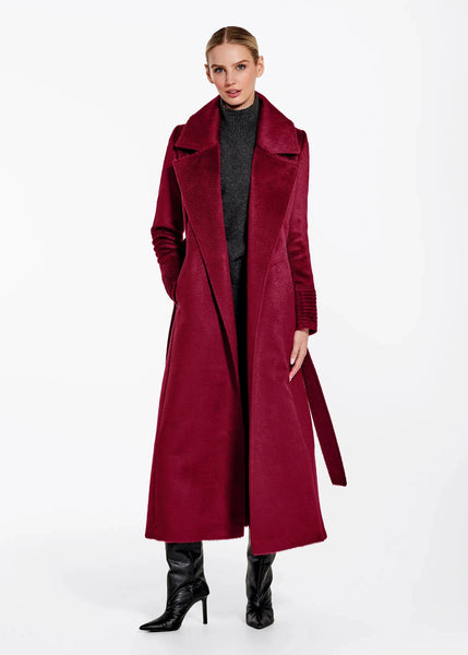 SENTALER Suri Alpaca Maxi Notched Collar Wrap Coat (PRE-ORDER)