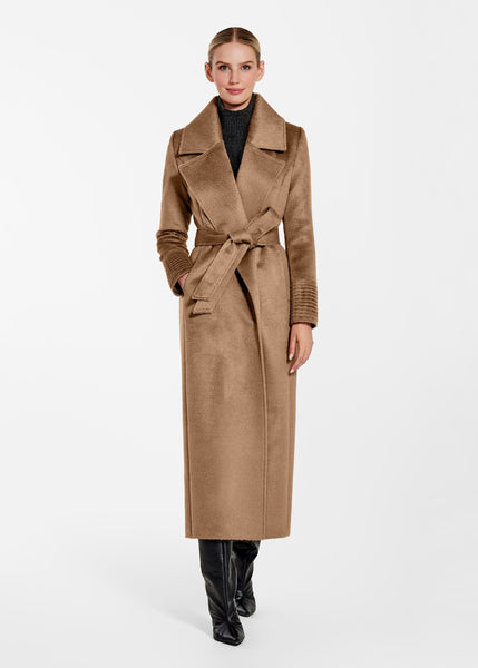 SENTALER Suri Alpaca Maxi Notched Collar Wrap Coat (PRE-ORDER)