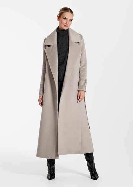 SENTALER Suri Alpaca Maxi Notched Collar Wrap Coat (PRE-ORDER)