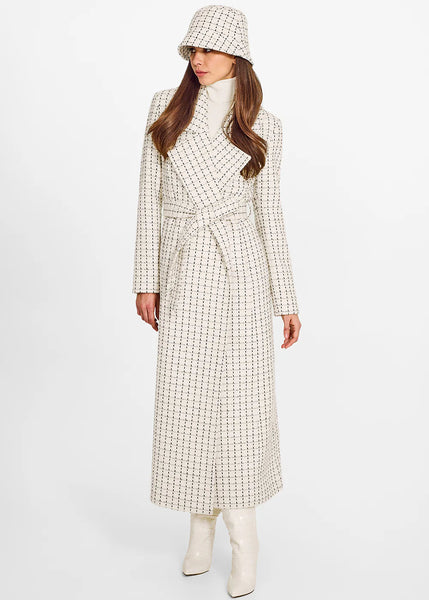 SENTALER Tweed Baby Alpaca Bucket Hat - Ivory Check (PRE-ORDER)