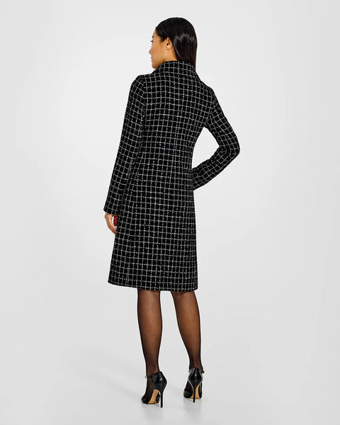 PRE-ORDER SENTALER Tweed Suri Alpaca Empire Waist A-Line Coat