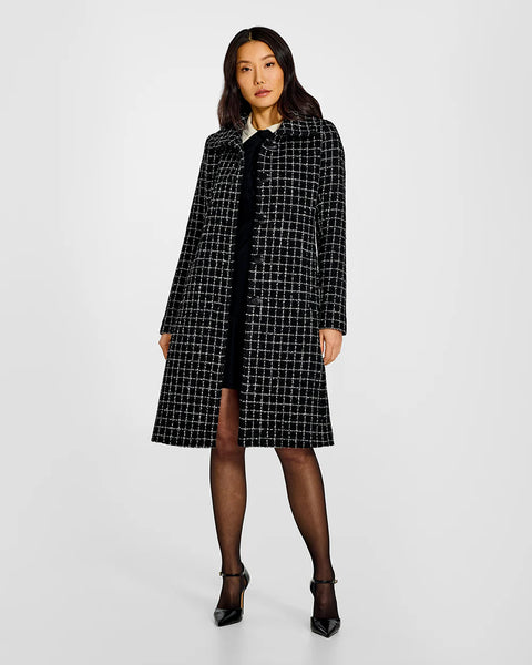 PRE-ORDER SENTALER Tweed Suri Alpaca Empire Waist A-Line Coat