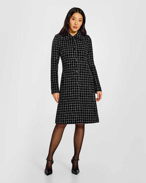 PRE-ORDER SENTALER Tweed Suri Alpaca Empire Waist A-Line Coat