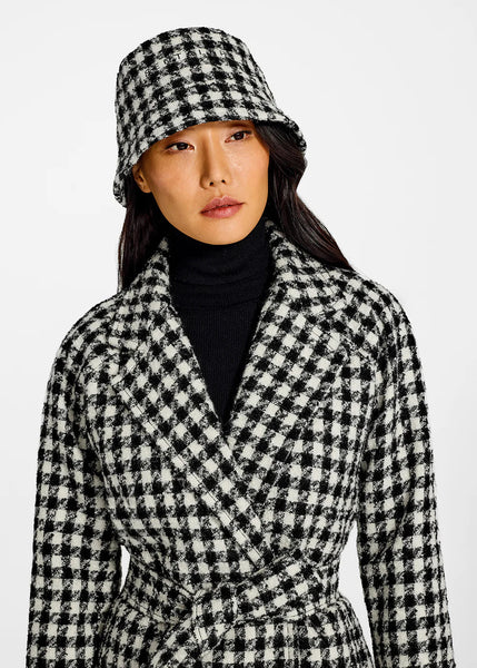 SENTALER Tweed Suri Alpaca Bucket Hat - Black & White Houndstooth (PRE-ORDER)
