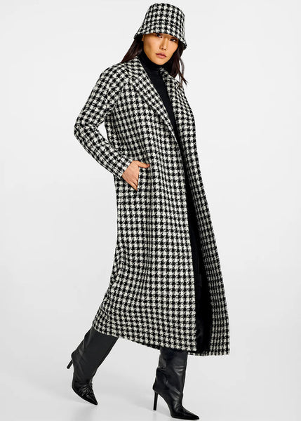 SENTALER Tweed Suri Alpaca Bucket Hat - Black & White Houndstooth (PRE-ORDER)