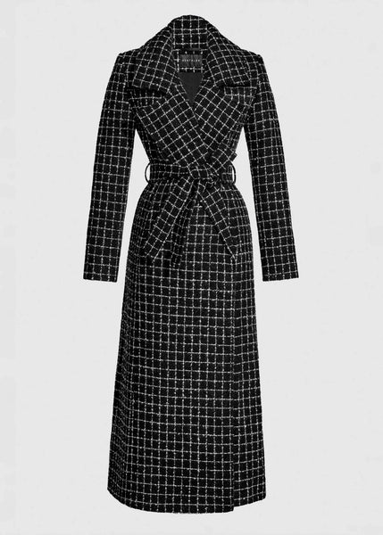 SENTALER Suri Alpaca Maxi Notched Collar Wrap Coat (PRE-ORDER)