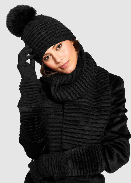 SENTALER Ribbed Gloves - Black