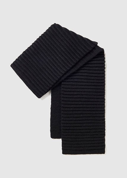 SENTALER Ribbed Scarf - Black