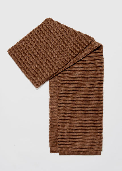 SENTALER Ribbed Scarf - Caramel