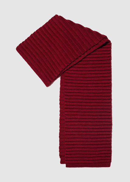 SENTALER Ribbed Scarf - Garnet Red
