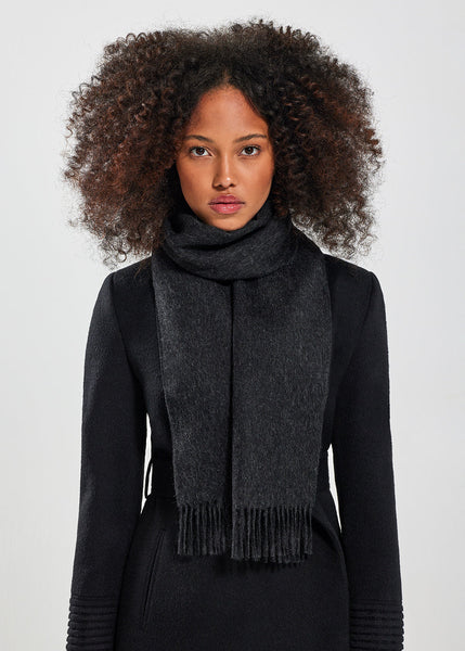 SENTALER Baby Alpaca Classic Scarf - Charcoal