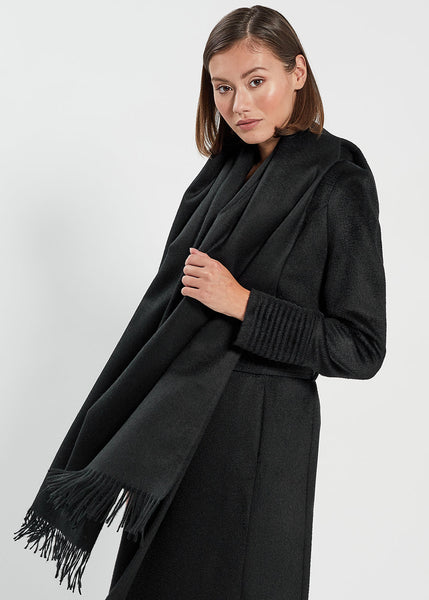 SENTALER Baby Suri Alpaca Shawl - Black