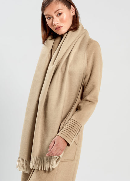 SENTALER Baby Suri Alpaca Shawl - Camel