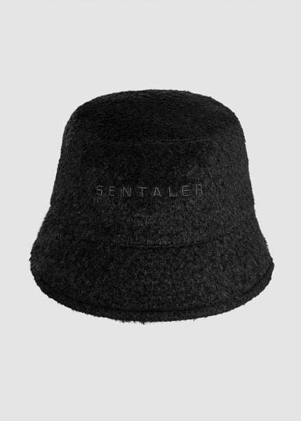 SENTALER Bouclé Alpaca Bucket Hat - Black
