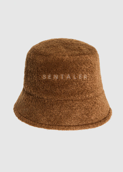 SENTALER Bouclé Alpaca Bucket Hat - Caramel Café