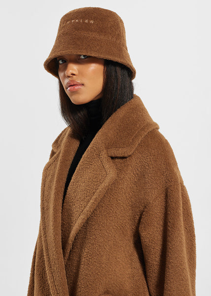 SENTALER Bouclé Alpaca Bucket Hat - Caramel Café