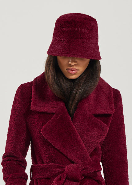 SENTALER Bouclé Alpaca Bucket Hat - Garnet Red