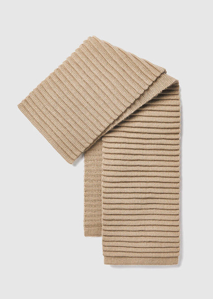 SENTALER Ribbed Scarf- Camel