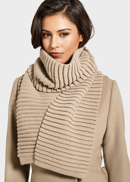 SENTALER Ribbed Scarf- Camel