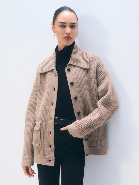 (PRE-ORDER) White + Warren Merino Fisherman Jacket