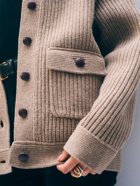 (PRE-ORDER) White + Warren Merino Fisherman Jacket