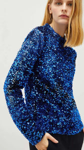 Marella Blue Sequin Blouse