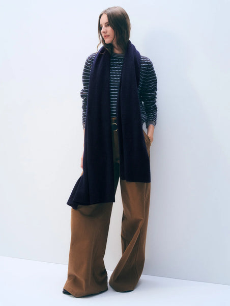 White + Warren Cashmere Travel Wrap- Deep Navy