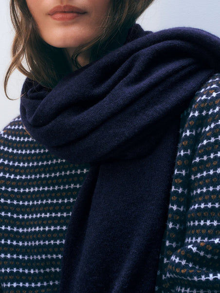 White + Warren Cashmere Travel Wrap- Deep Navy