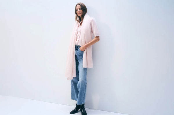 White + Warren Cashmere Travel Wrap- Sand Pink