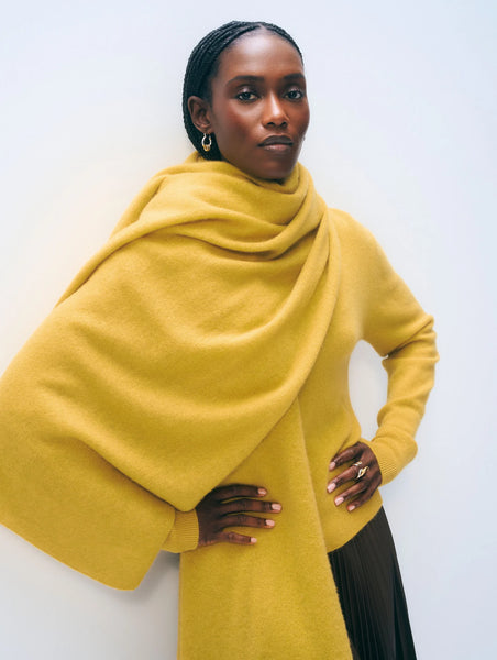 White + Warren Cashmere Travel Wrap- Chartreuse Yellow