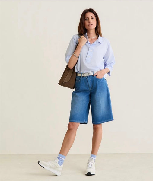 MAC Dream Wide Bermuda Shorts - Summer Mid Blue Wash