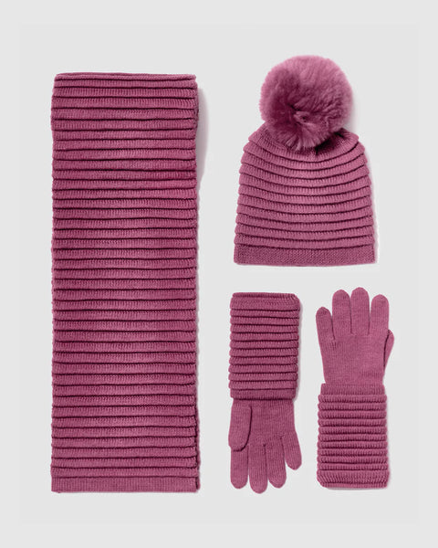 SENTALER Ribbed Gloves - Mauve Pink