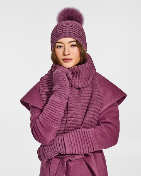 SENTALER Ribbed Gloves - Mauve Pink