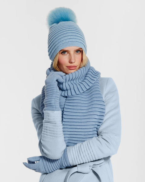 SENTALER Ribbed Gloves - Powder Blue