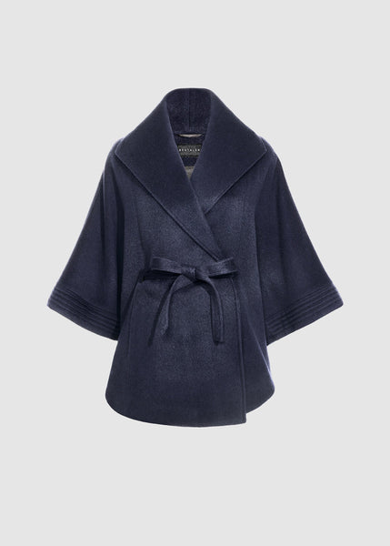 SENTALER Baby Alpaca Cape With Shawl Collar and Belt (PRE-ORDER)