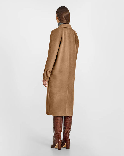 SENTALER Baby Alpaca Long Double-Breasted Notched Collar Coat