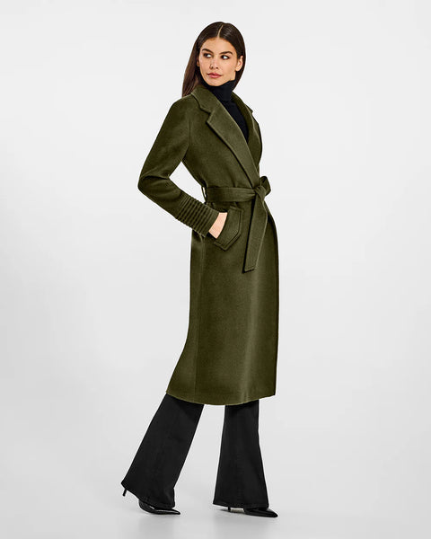 SENTALER Baby Alpaca Long Notched Collar Wrap Coat