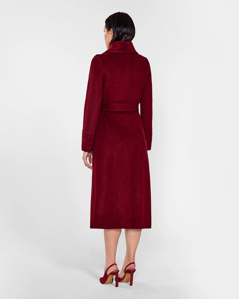 Pre-Order SENTALER Long Wide Collar Wrap Coat- Garnet