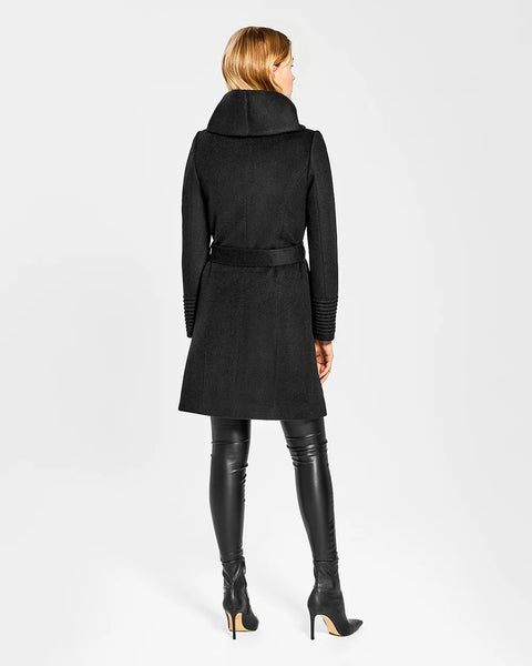 PRE-ORDER SENTALER Baby Alpaca Mid Length Hooded Wrap Coat