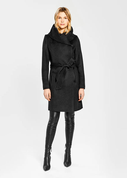 PRE-ORDER SENTALER Baby Alpaca Mid Length Hooded Wrap Coat