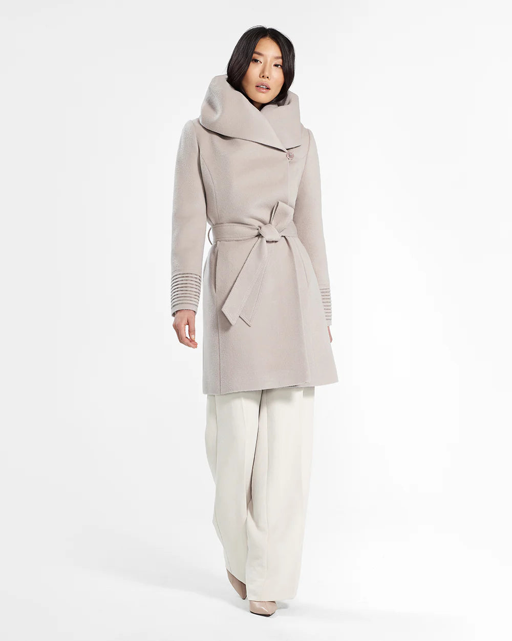 Pre-Order SENTALER Mid Length Hooded Coat- Bleeker Beige