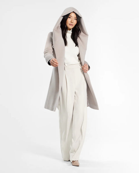 Pre-Order SENTALER Mid Length Hooded Coat- Bleeker Beige