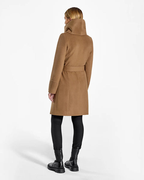 Pre-Order SENTALER Mid Length Hooded Coat- Dark Camel