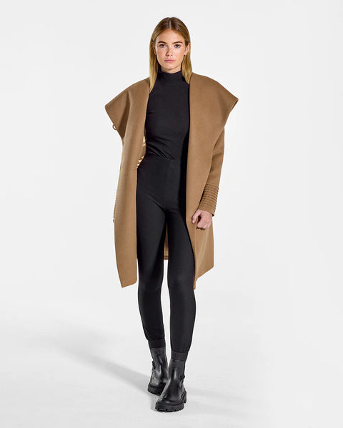 Pre-Order SENTALER Mid Length Hooded Coat- Dark Camel