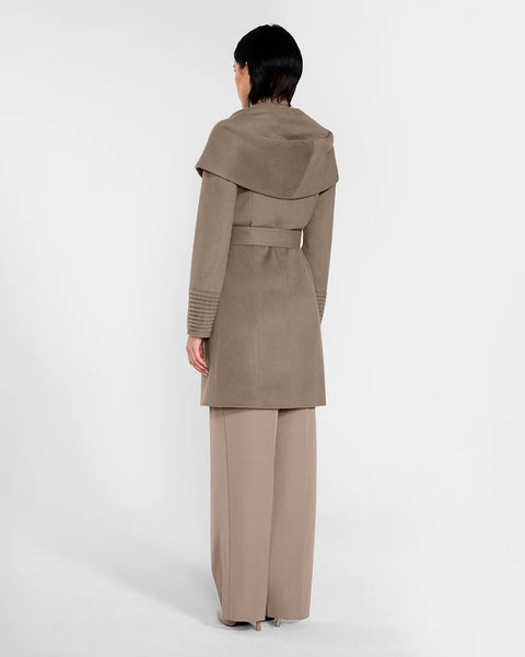 Pre-Order SENTALER Mid Length Hooded Coat- Warm Taupe