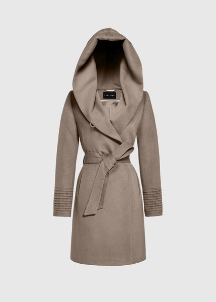 SENTALER Baby Alpaca Mid Length Hooded Wrap Coat (PRE-ORDER)